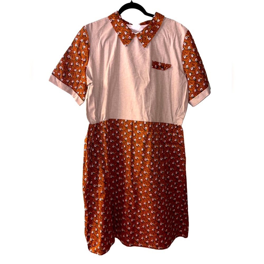 Open back dress with pockets (Sz XL) for seniors,patients, or disabled adults